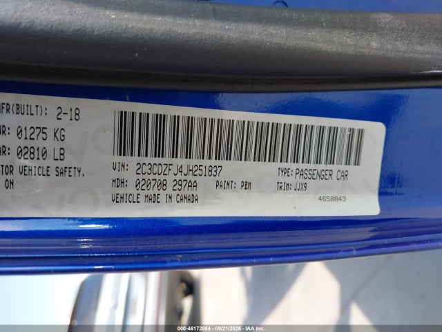 46172064 :رقم المزاد ، 2C3CDZFJ4JH251837 vin ، 2018 Dodge Challenger R/t 392 مزاد بيع