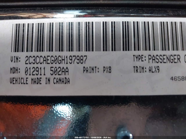 46172103 :رقم المزاد ، 2C3CCAEG0GH197987 vin ، 2016 Chrysler 300c مزاد بيع
