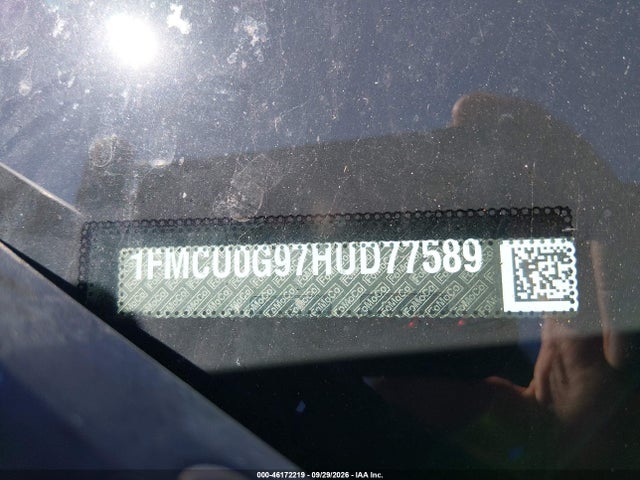 46172219 :رقم المزاد ، 1FMCU0G97HUD77589 vin ، 2017 Ford Escape Se مزاد بيع