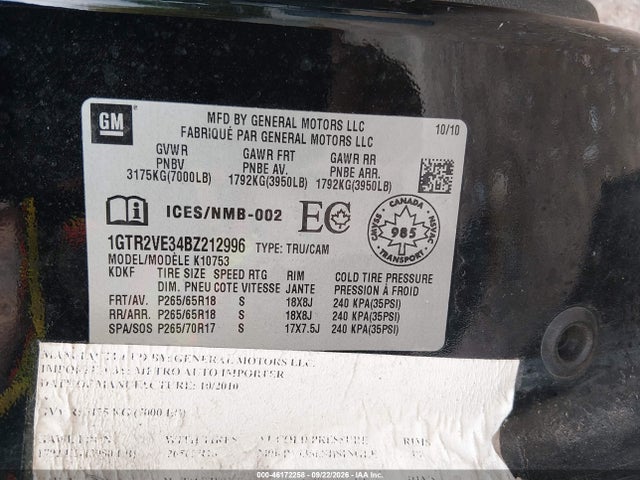 Продаж на аукціоні авто 2011 Gmc Sierra 1500 Sle, vin: 1GTR2VE34BZ212996, номер лоту: 46172258