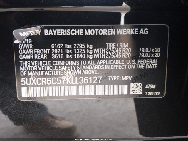 BMW X5 Xdrive40i 2019 5UXCR6C57KLL36127 Image 9
