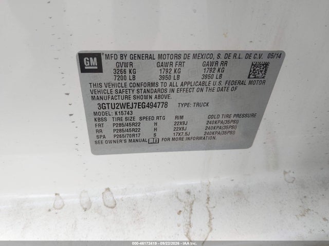 GMC Sierra 1500 Denali 2014 3GTU2WEJ7EG494778 Image 9