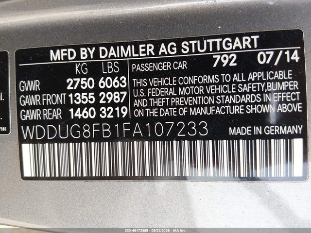 Продажа на аукционе авто 2015 Mercedes-benz S 550 4matic, vin: WDDUG8FB1FA107233, номер лота: 46172459