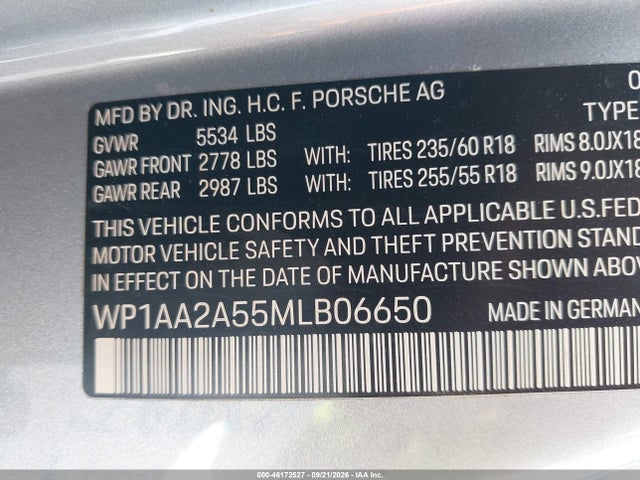 Porsche Macan 2021 WP1AA2A55MLB06650 Image 9