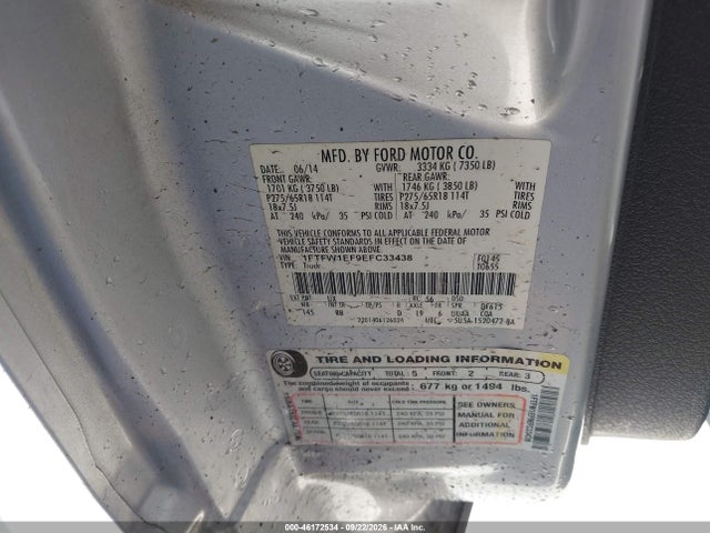 Aukcja sprzedaży 2014 Ford F-150 Fx4, vin: 1FTFW1EF9EFC33438, numer aukcji: 46172534