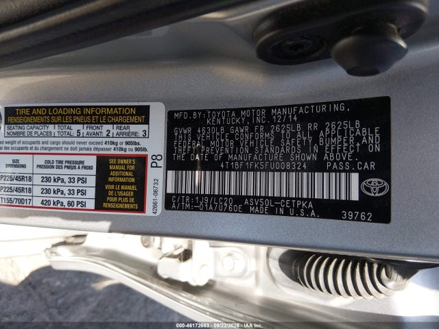 Toyota CAMRY XSE 2015 4T1BF1FK5FU008324 Image 9