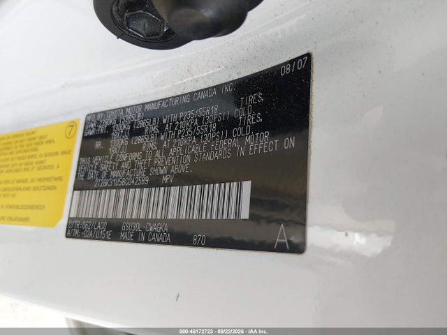 2008 Lexus Rx 350 მანქანა იყიდება აუქციონზე, vin: 2T2GK31U58C042589, აუქციონის ნომერი: 46172723