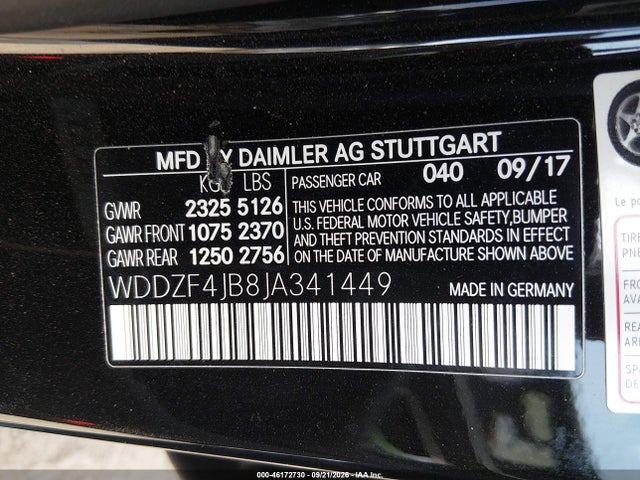 WDDZF4JB8JA341449 Mercedes-Benz E 300