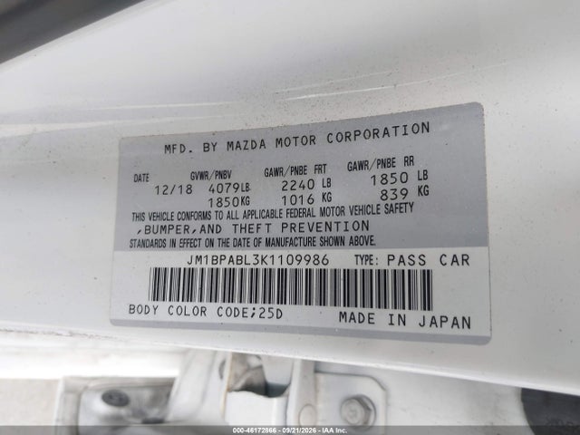 Mazda MAZDA3 2019 JM1BPABL3K1109986 Image 9