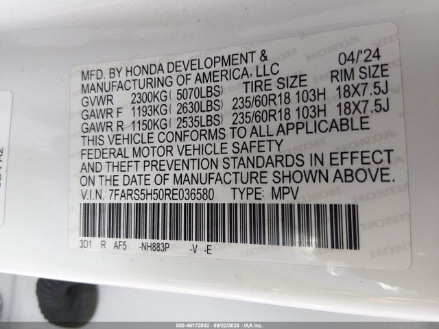 7FARS5H50RE036580 Honda Cr-v Hybrid Sport
