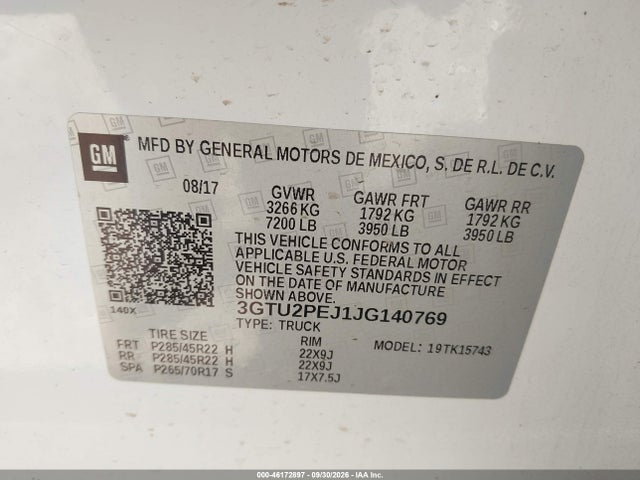 GMC Sierra 1500 Denali 2018 3GTU2PEJ1JG140769 Image 9