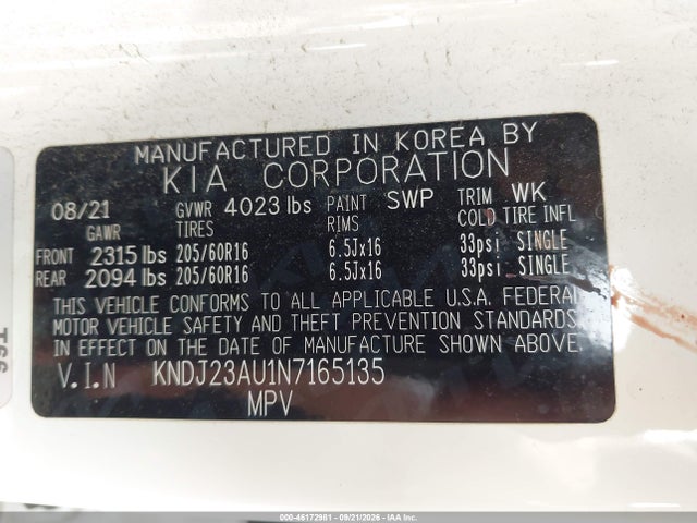 KIA SOUL LX 2022 KNDJ23AU1N7165135 Image 9