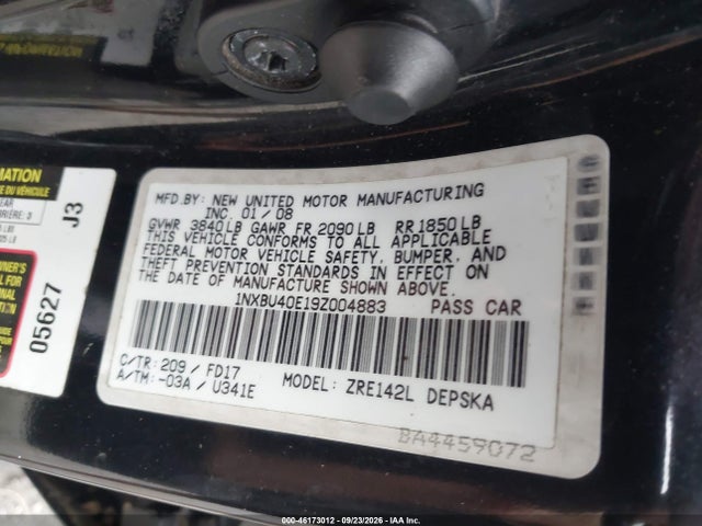 Продажа на аукционе авто 2009 Toyota Corolla S, vin: 1NXBU40E19Z004883, номер лота: 46173012