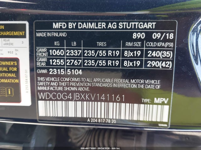 WDC0G4JBXKV141161 Mercedes-Benz GLC 300