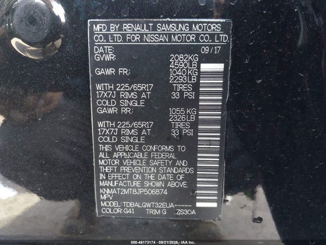 Aukcja sprzedaży 2018 Nissan Rogue Sv, vin: KNMAT2MT8JP506874, numer aukcji: 46173174