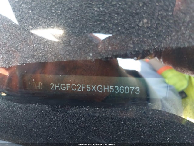 46173193 :رقم المزاد ، 2HGFC2F5XGH536073 vin ، 2016 Honda Civic Lx مزاد بيع