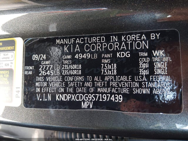 2025 Kia Sportage Hybrid Sx-prestige მანქანა იყიდება აუქციონზე, vin: KNDPXCDG9S7197439, აუქციონის ნომერი: 46173254