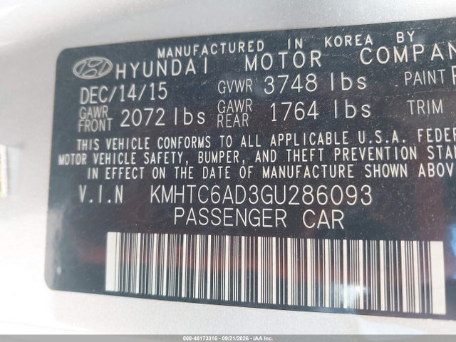 Hyundai Veloster 2016 KMHTC6AD3GU286093 Image 9
