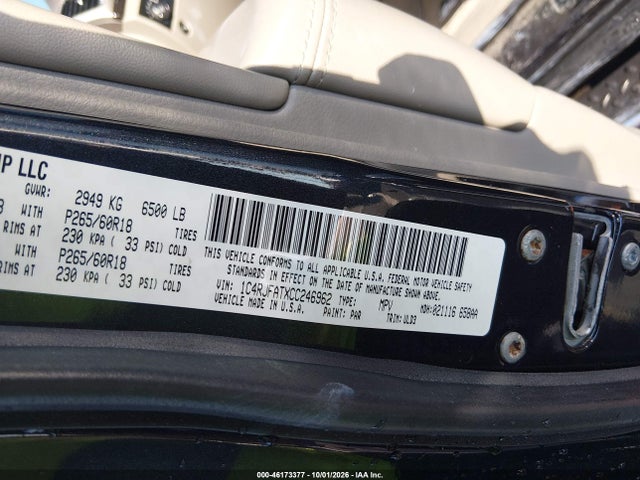 2012 Jeep Grand Cherokee Laredo მანქანა იყიდება აუქციონზე, vin: 1C4RJFATXCC246962, აუქციონის ნომერი: 46173377