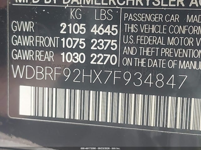 2007 Mercedes-benz C 280 Luxury 4matic მანქანა იყიდება აუქციონზე, vin: WDBRF92HX7F934847, აუქციონის ნომერი: 46173390