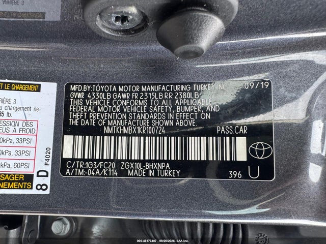 Продаж на аукціоні авто 2019 Toyota C-hr Le, vin: NMTKHMBX1KR100724, номер лоту: 46173407