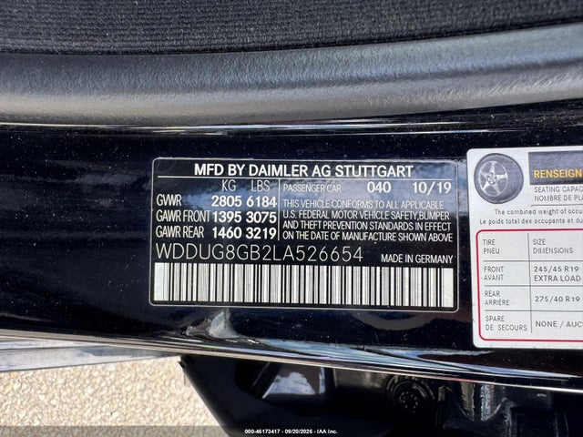 Продажа на аукционе авто 2020 Mercedes-benz S 560 4matic, vin: WDDUG8GB2LA526654, номер лота: 46173417