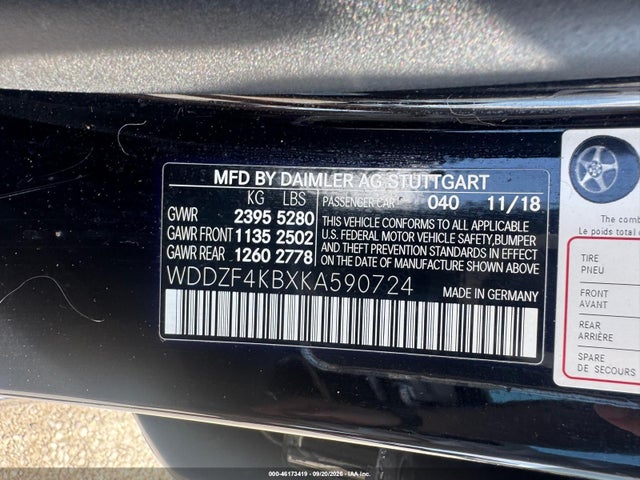 Продаж на аукціоні авто 2019 Mercedes-benz E 300 4matic, vin: WDDZF4KBXKA590724, номер лоту: 46173419