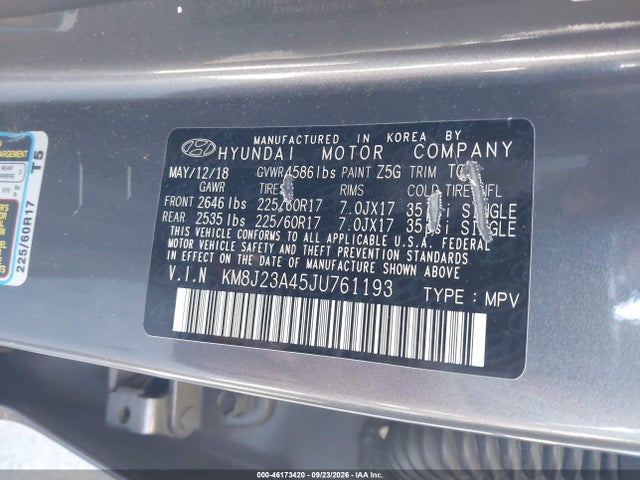 Hyundai TUCSON SE 2018 KM8J23A45JU761193 Image 9