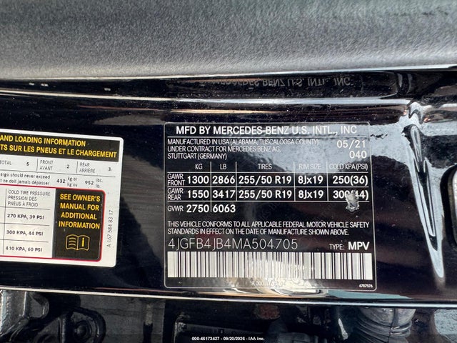 Продаж на аукціоні авто 2021 Mercedes-benz Gle 350, vin: 4JGFB4JB4MA504705, номер лоту: 46173427