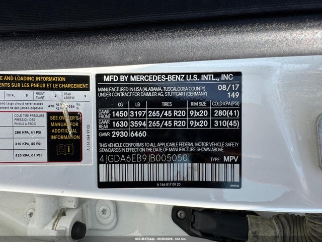46173434 :رقم المزاد ، 4JGDA6EB9JB005050 vin ، 2018 Mercedes-benz Amg Gle 43 4matic مزاد بيع