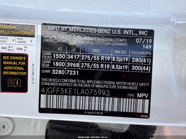 Продажа на аукционе авто 2020 Mercedes-benz Gls 450 4matic, vin: 4JGFF5KE1LA075993, номер лота: 46173442