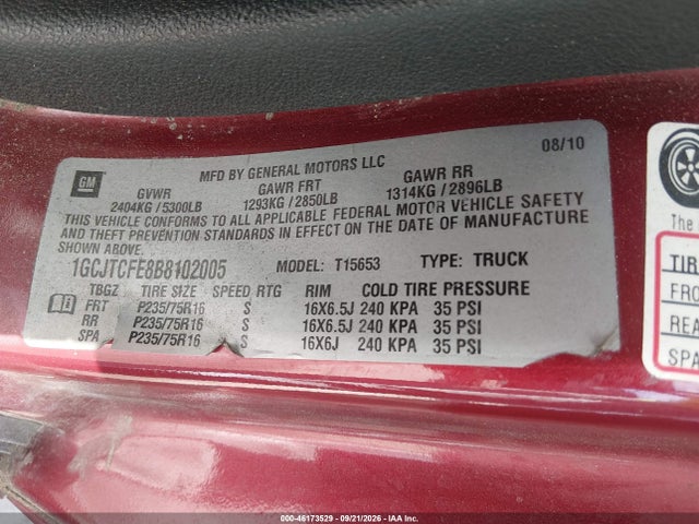 Продажа на аукционе авто 2011 Chevrolet Colorado 1lt, vin: 1GCJTCFE8B8102005, номер лота: 46173529