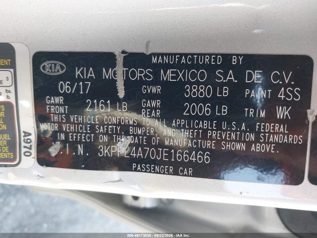 KIA FORTE LX 2018 3KPFL4A70JE166466 Image 9