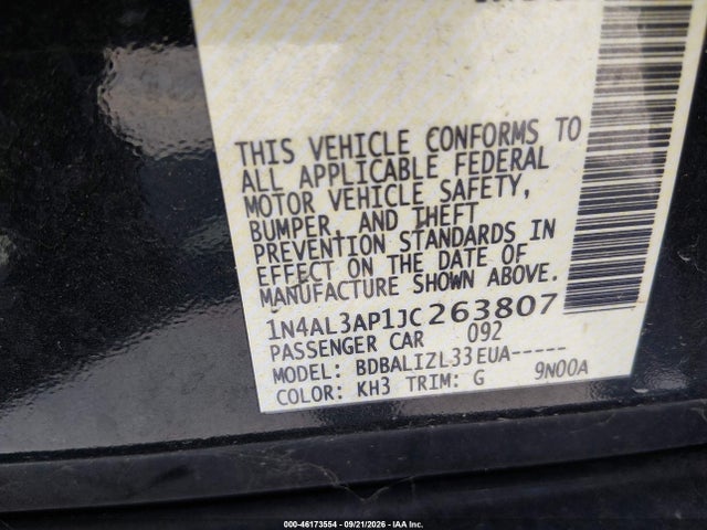 Nissan Altima 2.5 Sv 2018 1N4AL3AP1JC263807 Image 9