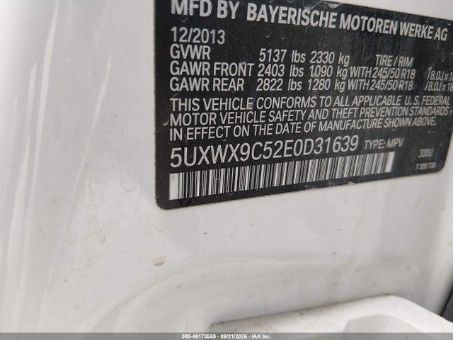 Продажа на аукционе авто 2014 Bmw X3 Xdrive28i, vin: 5UXWX9C52E0D31639, номер лота: 46173559
