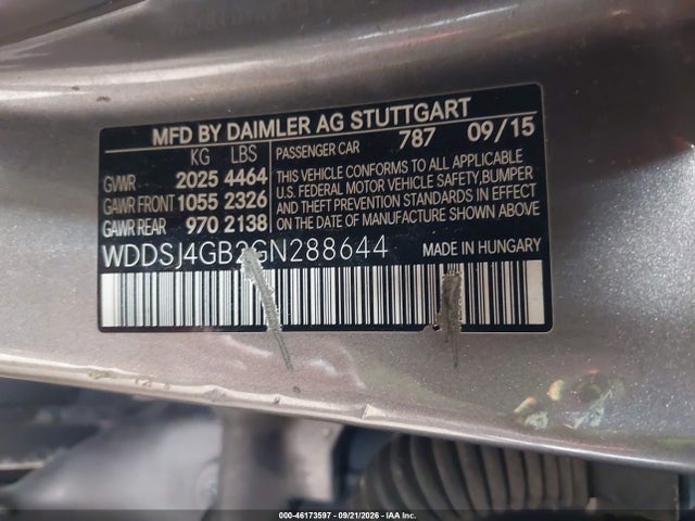 Продажа на аукционе авто 2016 Mercedes-benz Cla 250 4matic, vin: WDDSJ4GB2GN288644, номер лота: 46173597