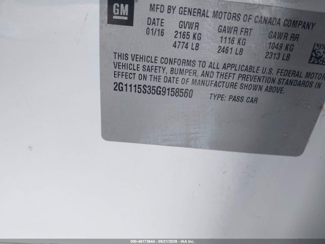 Chevrolet Impala 2lt 2016 2G1115S35G9158560 Image 9