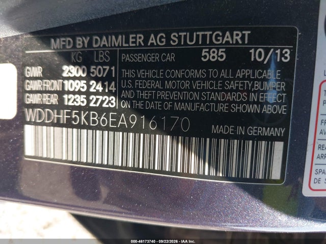 Продажа на аукционе авто 2014 Mercedes-benz E 350, vin: WDDHF5KB6EA916170, номер лота: 46173740