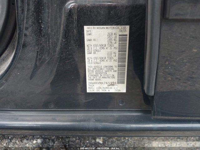Nissan Frontier Sl 2019 1N6AD0EV9KN765546 Image 9
