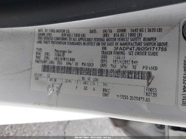 Ford FIESTA S 2016 3FADP4TJ9GM171755 Image 12