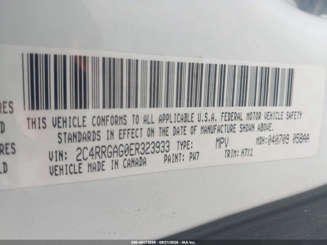 2014 Ram Cargo Tradesman მანქანა იყიდება აუქციონზე, vin: 2C4RRGAG0ER323933, აუქციონის ნომერი: 46173899