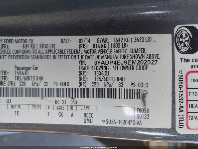 Продаж на аукціоні авто 2014 Ford Fiesta Se, vin: 3FADP4EJ9EM202027, номер лоту: 46173906