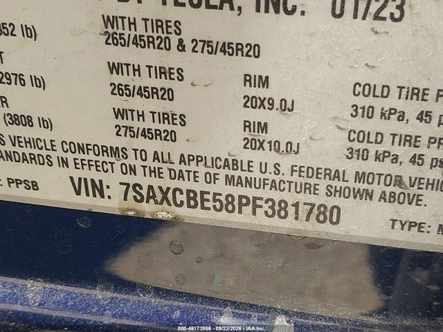 Tesla Model X Dual Motor All-wheel Drive/standard Range 2023 7SAXCBE58PF381780 Image 9
