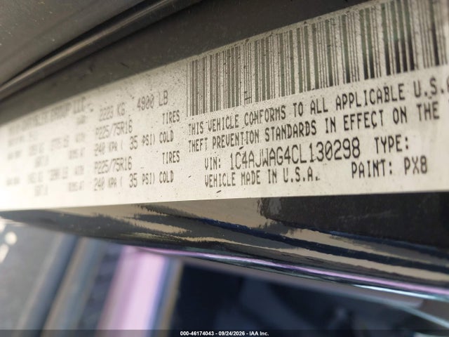 Aukcja sprzedaży 2012 Jeep Wrangler Sport, vin: 1C4AJWAG4CL130298, numer aukcji: 46174043