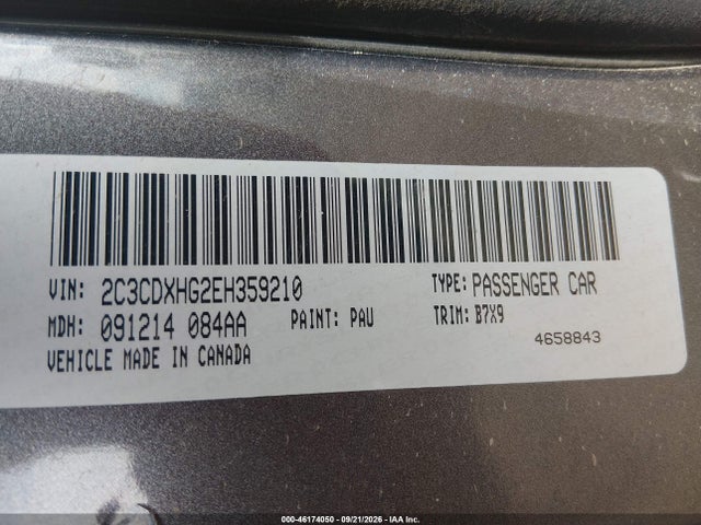 46174050 :رقم المزاد ، 2C3CDXHG2EH359210 vin ، 2014 Dodge Charger Sxt مزاد بيع