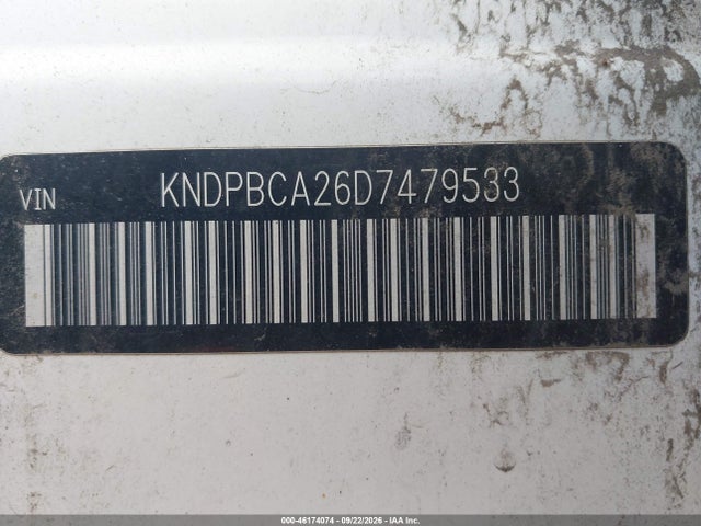 46174074 :رقم المزاد ، KNDPBCA26D7479533 vin ، 2013 Kia Sportage Lx مزاد بيع