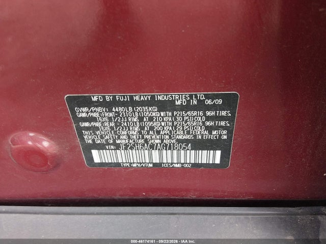 Продаж на аукціоні авто 2010 Subaru Forester 2.5x, vin: JF2SH6AC7AG718054, номер лоту: 46174161