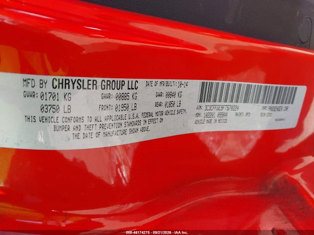 Fiat 500E BATTERY ELECTRIC 2015 3C3CFFGE9FT570224 Image 9