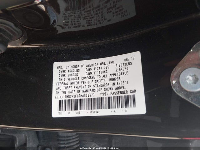 Aukcja sprzedaży 2017 Honda Accord Ex-l V6, vin: 1HGCR3F87HA038673, numer aukcji: 46174290