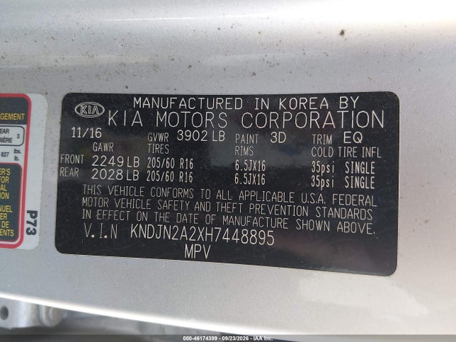 Продажа на аукционе авто 2017 Kia Soul, vin: KNDJN2A2XH7448895, номер лота: 46174399